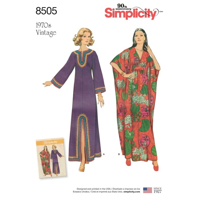 Simplicity Pattern 8505 Misses' Vintage Caftans
