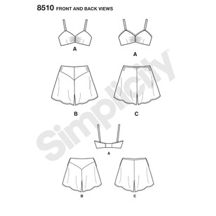 Simplicity Pattern 8510 Misses' Vintage Brassiere And Panties