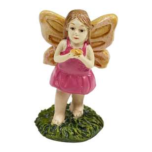 Fairy Village Mini Garden Fairy With Butterfly Wings Pink