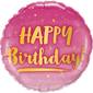 Qualatex Foil Pink and Gold Birthday Balloon  Pink