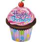 Qualatex Birthday Cupcake Foil Balloon Pink