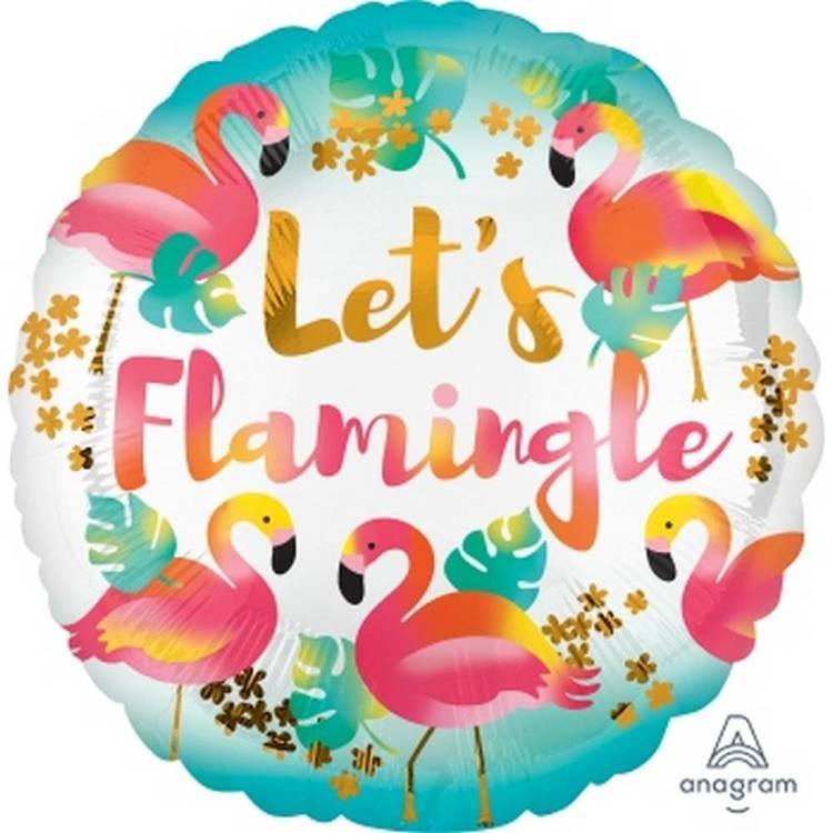 Amscan Anagram Let's Flamingle Foil Balloon Multicoloured