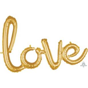 Amscan Anagram Love Script Gold Foil Balloon Gold