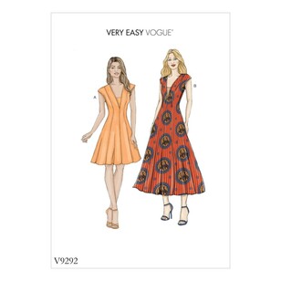 Vogue Pattern V9292 Misses Dress And Dickie
