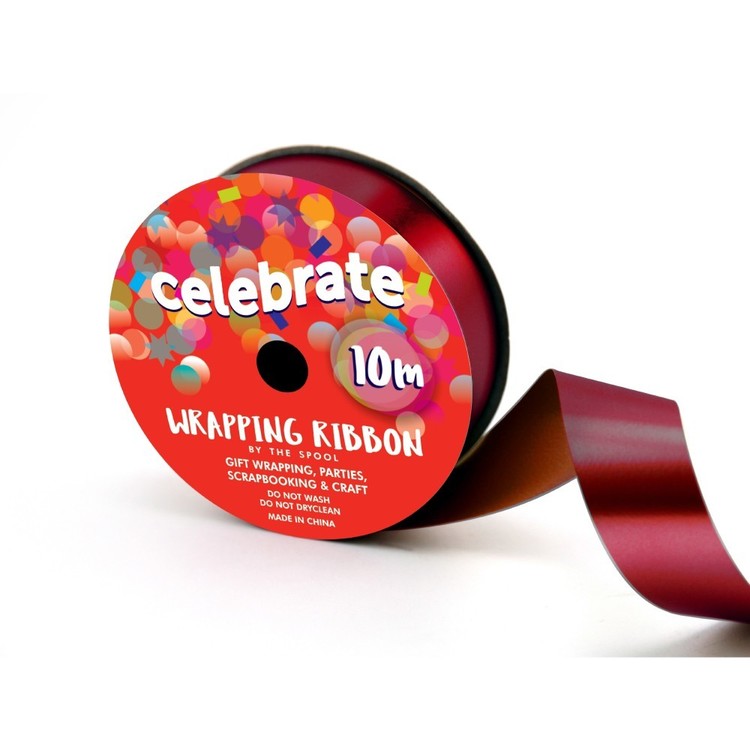 Metallic Wrapping Ribbon Burgundy