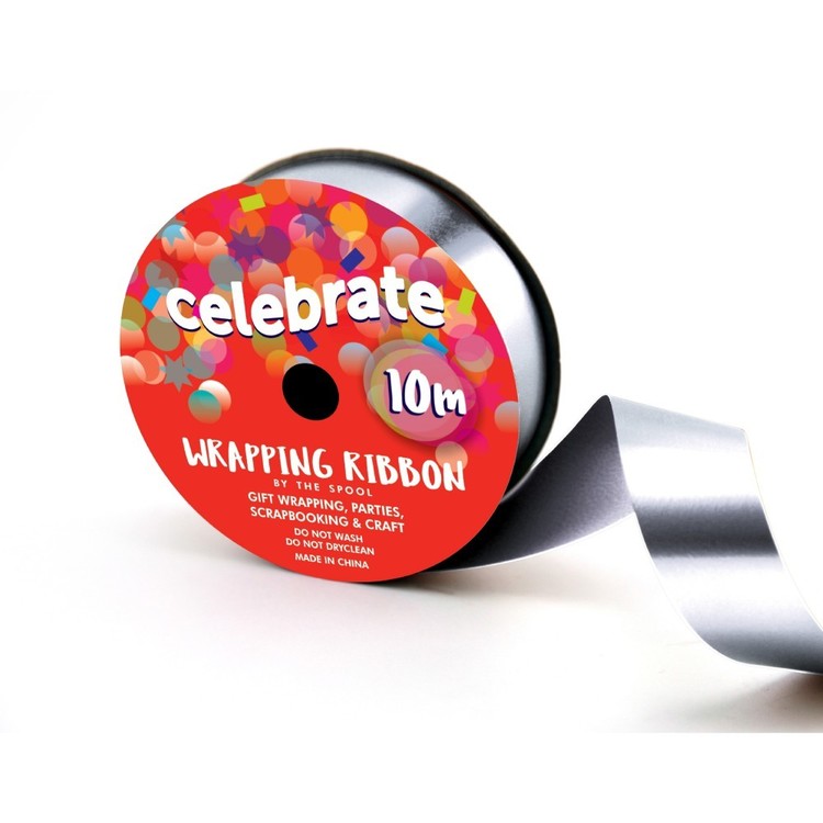 Metallic Wrapping Ribbon Silver