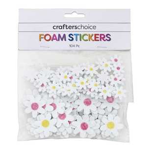 Crafters Choice Foam Daisy Glitter Stickers Multicoloured