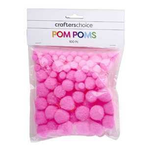 Crafters Choice Assorted Pom Poms Pink