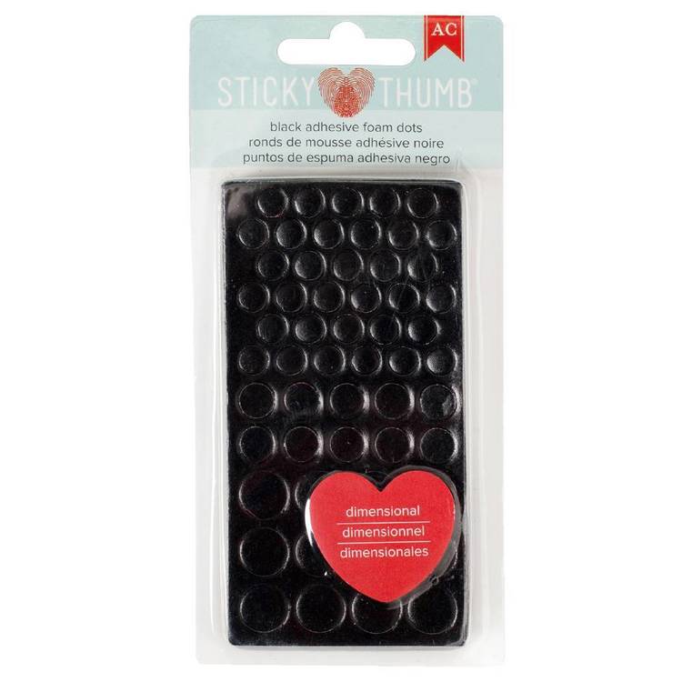 American Crafts Sticky Thumb Black Adhesive Foam Dots