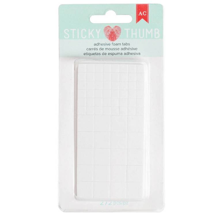 American Crafts Sticky Thumb White Adhesive Foam Tabs White