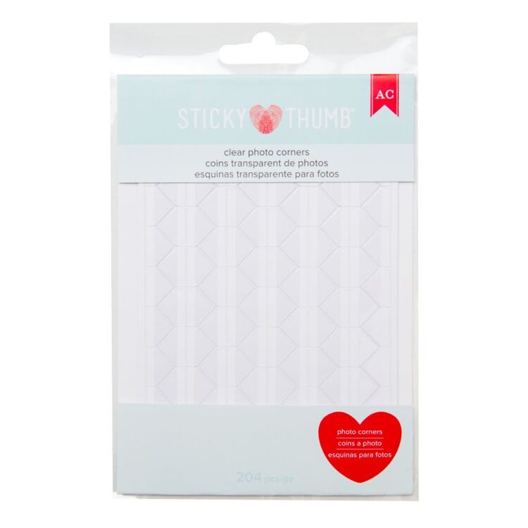 American Crafts Sticky Thumb Adhesives Clear Photo Corners