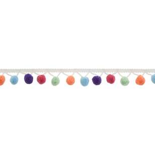Simplicity 5 Colour Pom Pom Fringe Multicoloured & Pastel 25 mm