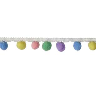 Simplicity Pom Pom Fringe # 3 Multicoloured & Pastel 29 mm