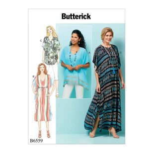 Butterick Pattern B6559 Misses' Top, Tunic And Caftan