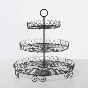 Little Homes 3 Tier Metal Cake Stand Black