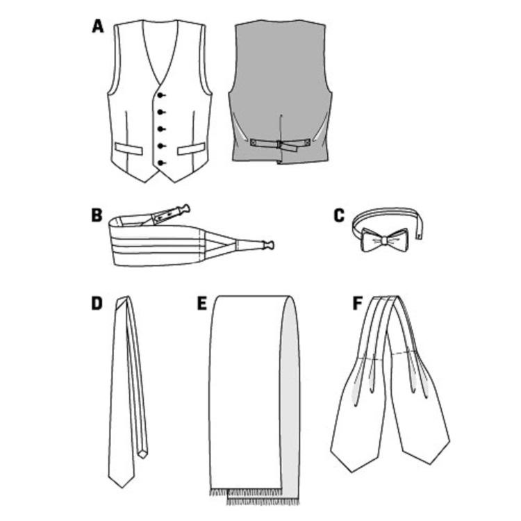 Burda Sewing Pattern 3403 Vest & Accessories White