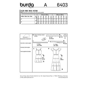 Burda Pattern B6403 Misses' Sun Dress With Length Variations 6 - 16