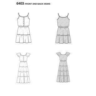 Burda Pattern B6403 Misses' Sun Dress With Length Variations 6 - 16
