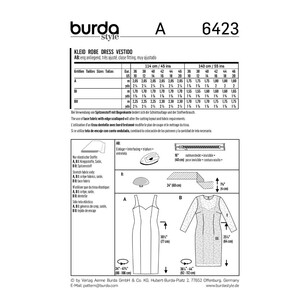 Burda Pattern B6423 Misses' Summer Strap Dresses 10 - 20