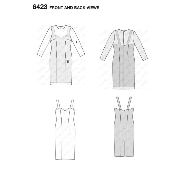 Burda Pattern B6423 Misses' Summer Strap Dresses 10 - 20
