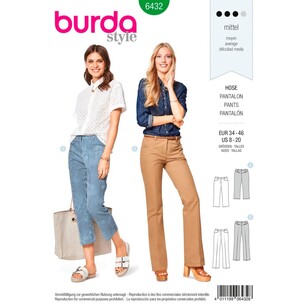 Burda Pattern B6432 Misses' Dress Pants 8 - 20