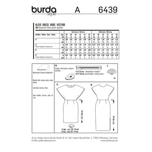 Burda Pattern B6439 Misses' Back Interest Dresses 10 - 20