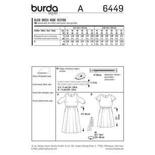 Burda Pattern B6449 Women's Summer Dresses 18 - 28