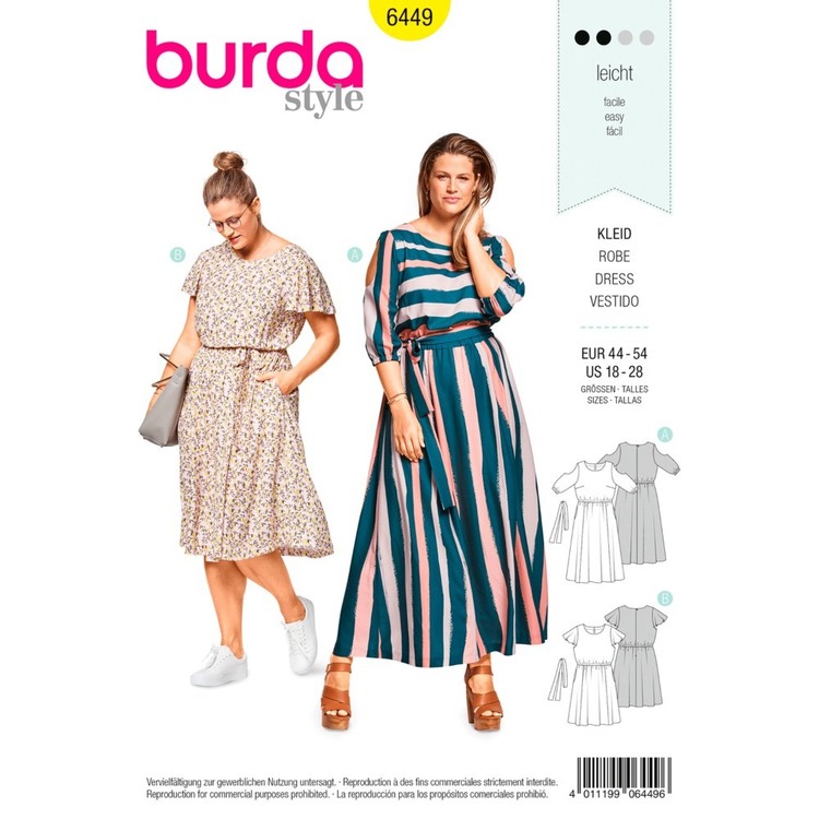 Burda Pattern B6449 Women's Summer Dresses