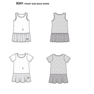 Burda Pattern B9341 Child's Summer Jersey Dresses 2 - 7