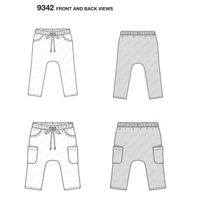 Burda Pattern B9342 Child's Elastic Waistband Pants 2 - 7