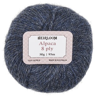 Heirloom Pure Alpaca Wool 8 Ply Yarn 6940 Storm Grey 50 g