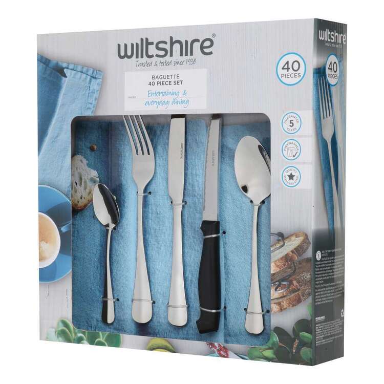 Wiltshire Baguette Cutlery Set with Steak Knives 40 Piece Stainless Steel
