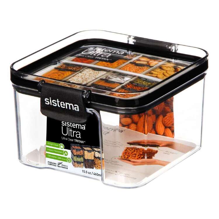 Sistema Ultra 460mL Square Container Clear 460 mL