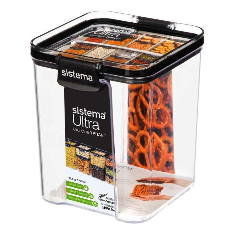 Sistema Ultra 920mL Square Container Clear 920 mL