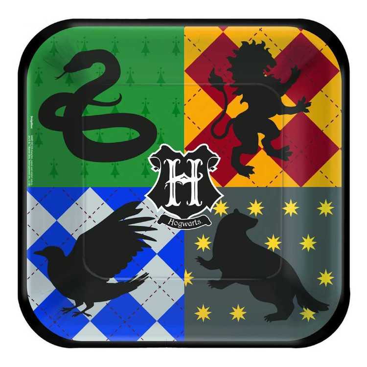 Harry Potter 9 Inch Square Plates Multicoloured 9 in