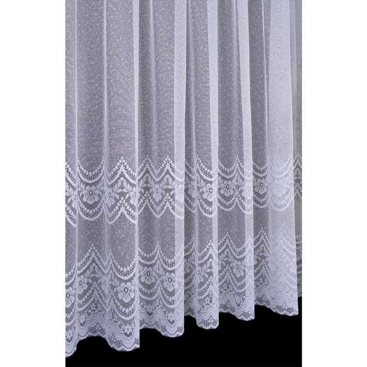 Caprice Louise Pencil Pleat Lace Curtains  White