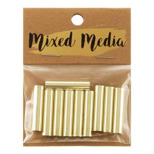 Ribtex Long Metal Tubes Gold 30 mm