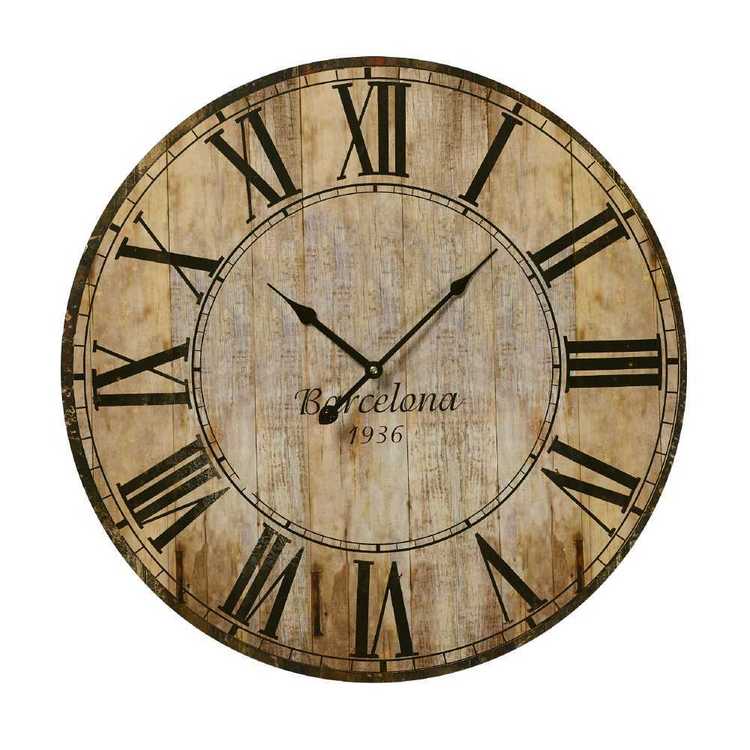Cooper & Co MDF Clocks Design 4 Brown 58 cm