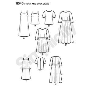 Simplicity Pattern 8545 Misses' And Miss Petite Dress And Top