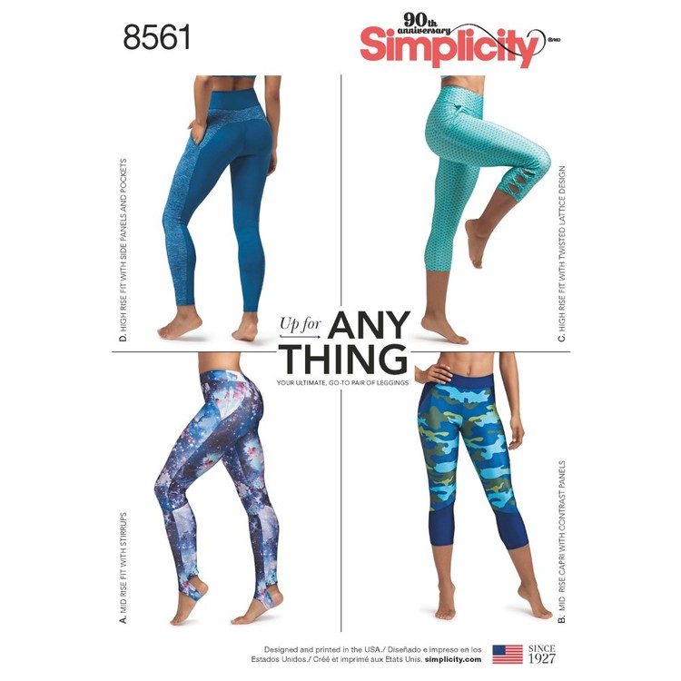 Simplicity Pattern 8561 Misses' And Women's Leggings X Large - 5X Large