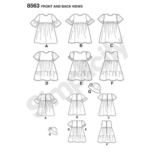 Simplicity Pattern 8563 Toddler Dresses And Hat 1/2 - 4