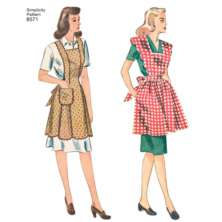 Simplicity Pattern 8571 Misses' Vintage Aprons Small - Large