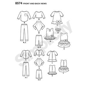 Simplicity Pattern 8574 14'' Doll Clothes
