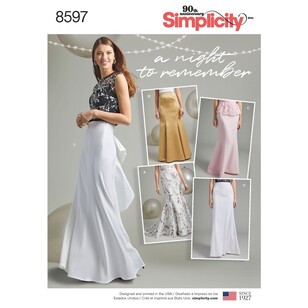 Simplicity Pattern 8597 Misses' And Women's Special Occasion Skirts