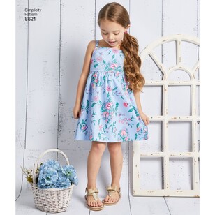 Simplicity Pattern 8621 Child's And Girls' Dress, Top, Pants And Camisole 7 - 14