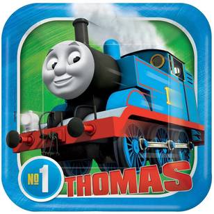 No.1 Thomas 7 Inch Square Plates Blue 7 in