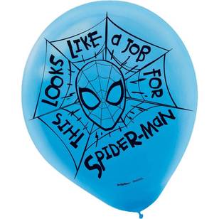 Spider-Man Webbed Wonder Latex Balloons Multicoloured 12 in