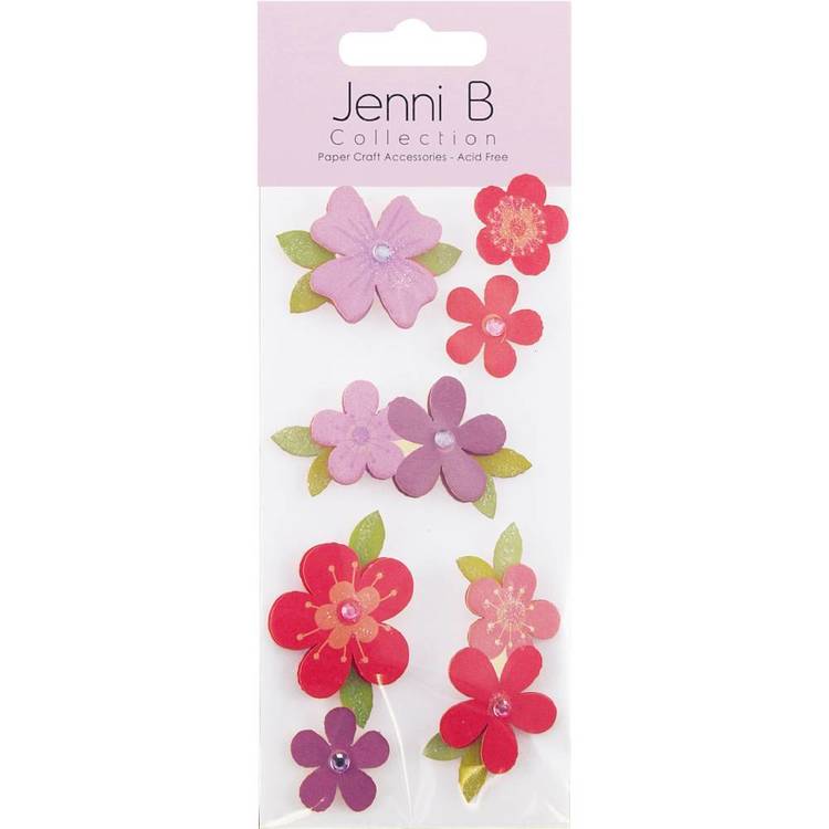 Jenni B Pink and Purple Flower Stickers Pink