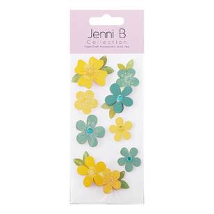 Jenni B Blue and Yellow Flower Stickers Blue