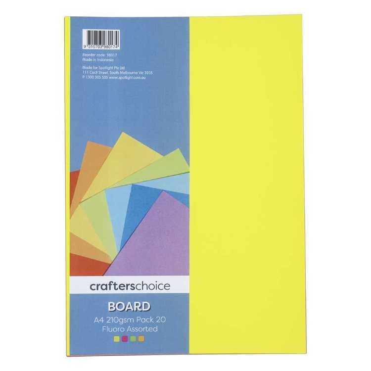 Crafters Choice Fluoro 201gsm A4 Board Pack